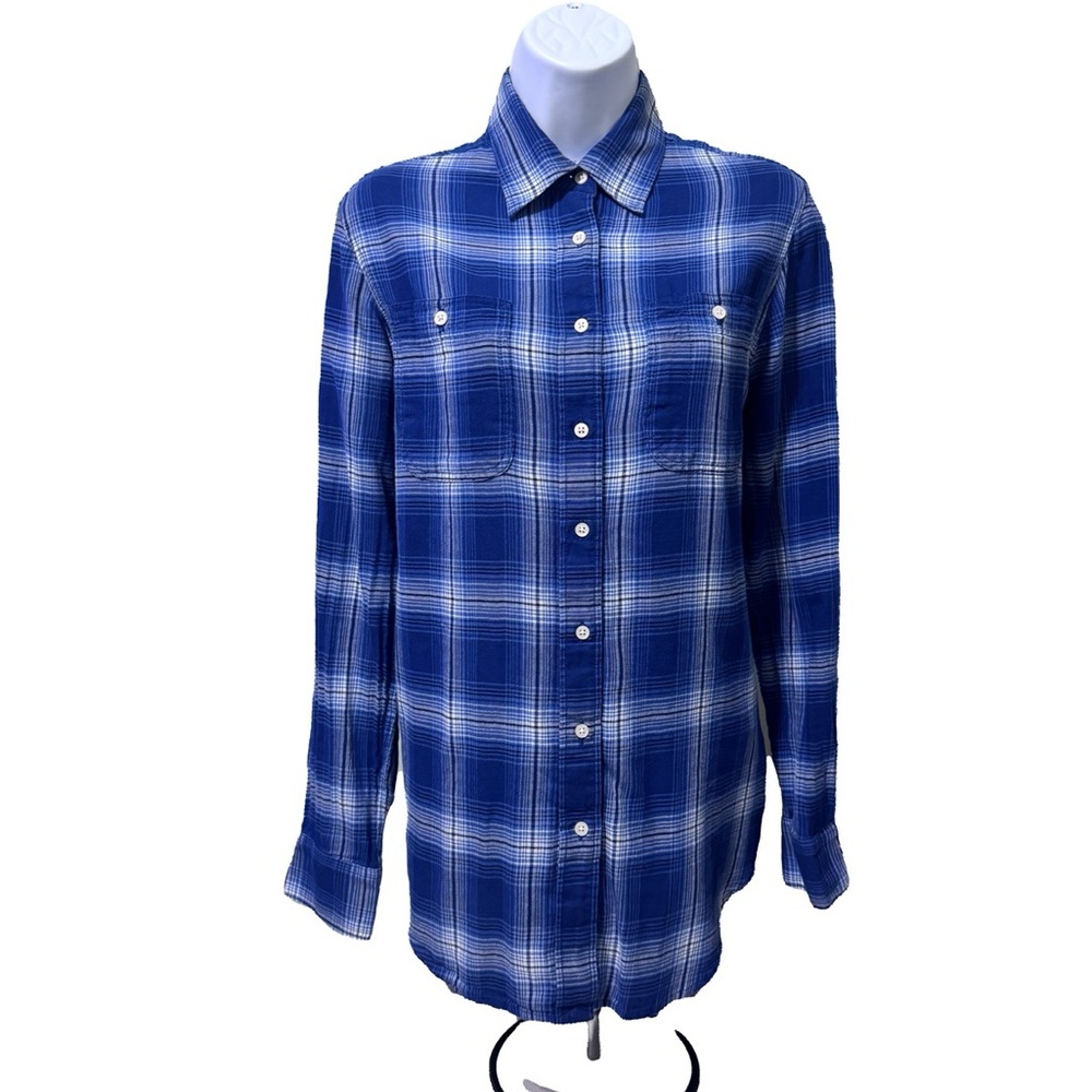 Ralph Lauren Blue and White Casual Button Down Shirt